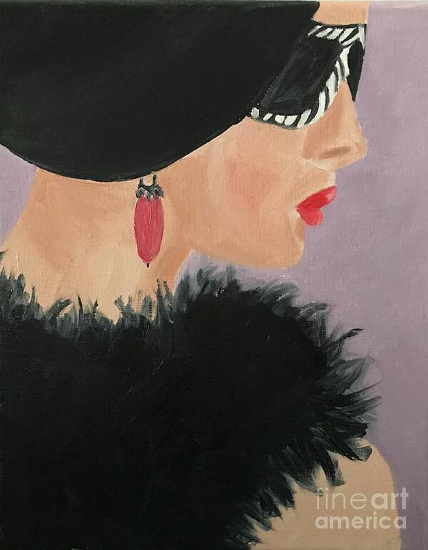 Original Art Work Art Print featuring the painting Femme Fatale #3/3 by Theresa Honeycheck