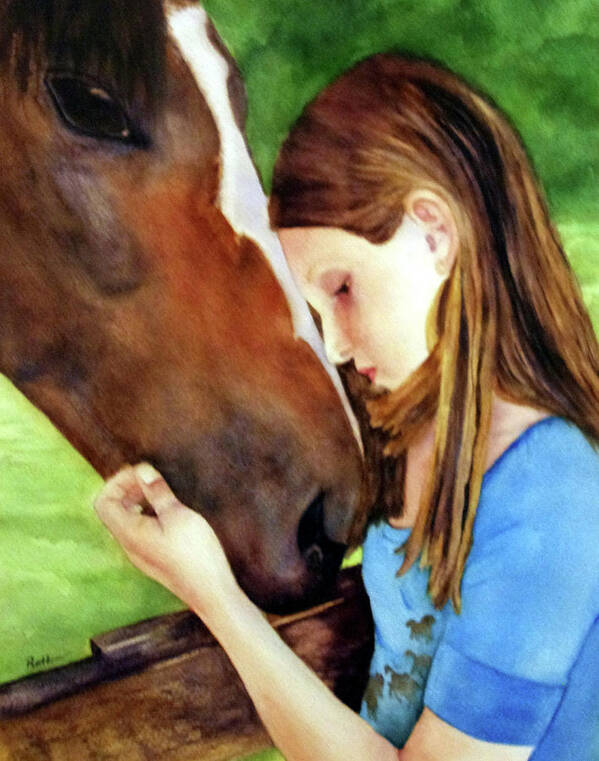 Horse Art Print featuring the painting First Love by Beth Fontenot