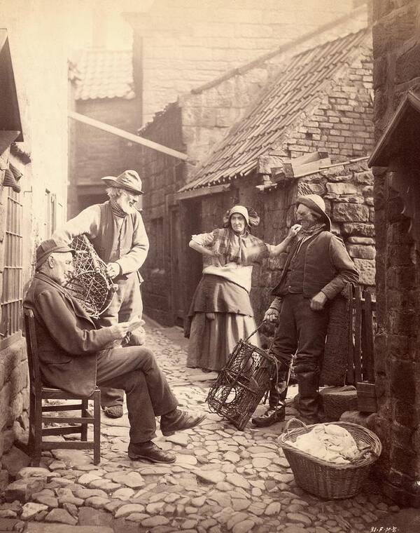 Robin Hood's Bay Art Print featuring the photograph Fisherfolk by Frank Meadow Sutcliffe