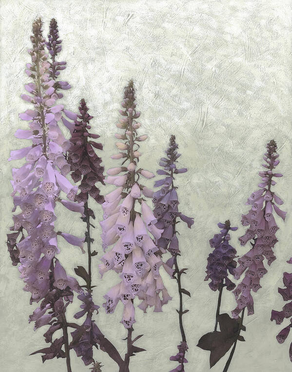 Botanical Art Print featuring the painting Foxgloves II by Chariklia Zarris