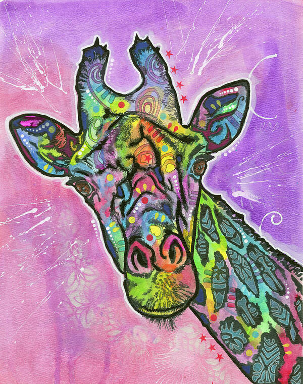 Giraffe Art Print featuring the mixed media Giraffe by Dean Russo- Exclusive