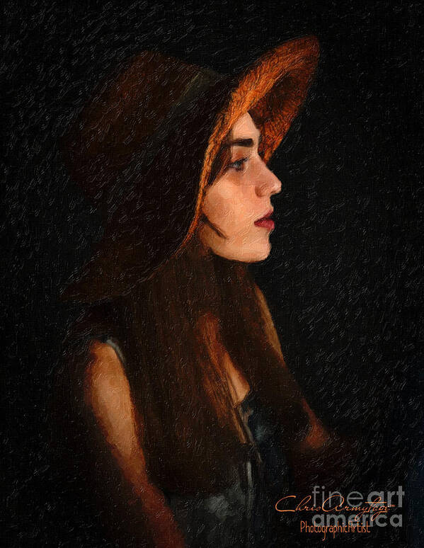 Portrait Art Print featuring the painting Girl in Hat by Chris Armytage