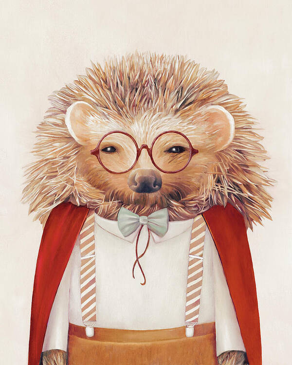 Hedgehog Art Print featuring the painting Harry Hedgehog by Animal Crew