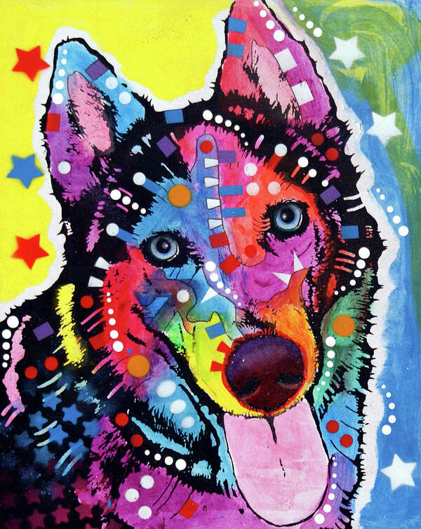 Husky -122209 Art Print featuring the mixed media Husky -122209 by Dean Russo