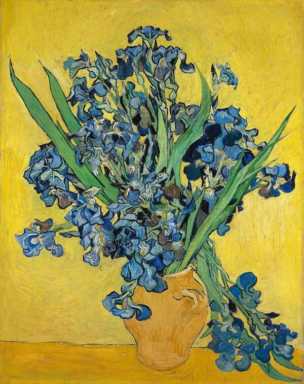 Oil On Canvas Art Print featuring the painting Irises. by Vincent van Gogh -1853-1890-