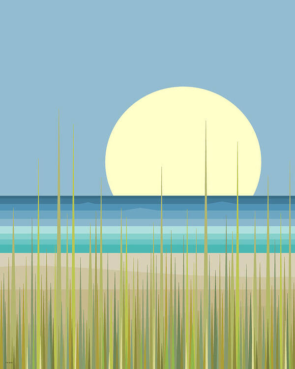 Island Beach Art Print featuring the digital art Island Beach by Val Arie