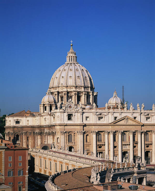 Clear Sky Art Print featuring the photograph Italy, Rome, Vatican, St. Peters by Murat Taner