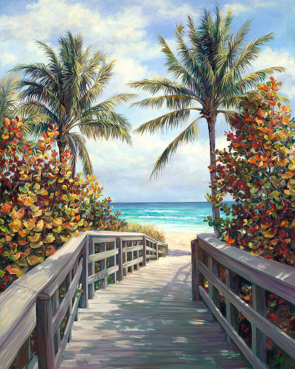 Beach Landscapes Art Print featuring the painting Its a beach day by Laurie Snow Hein