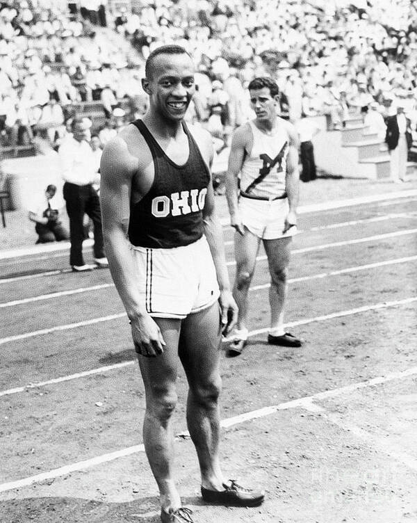People Art Print featuring the photograph Jesse Owens At Olympic Tryouts by Bettmann