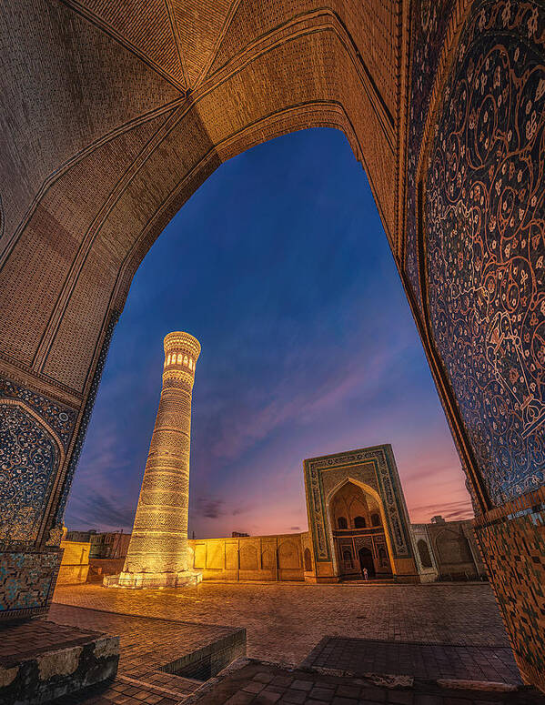 Uzbekistan Art Print featuring the photograph Kalyan Minaret by Antoni Figueras