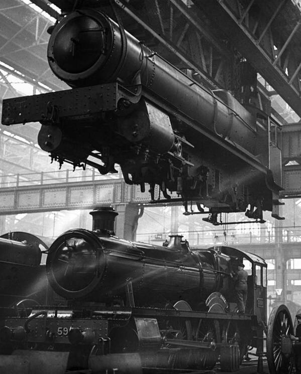 Working Art Print featuring the photograph Locomotive Factory by Fox Photos