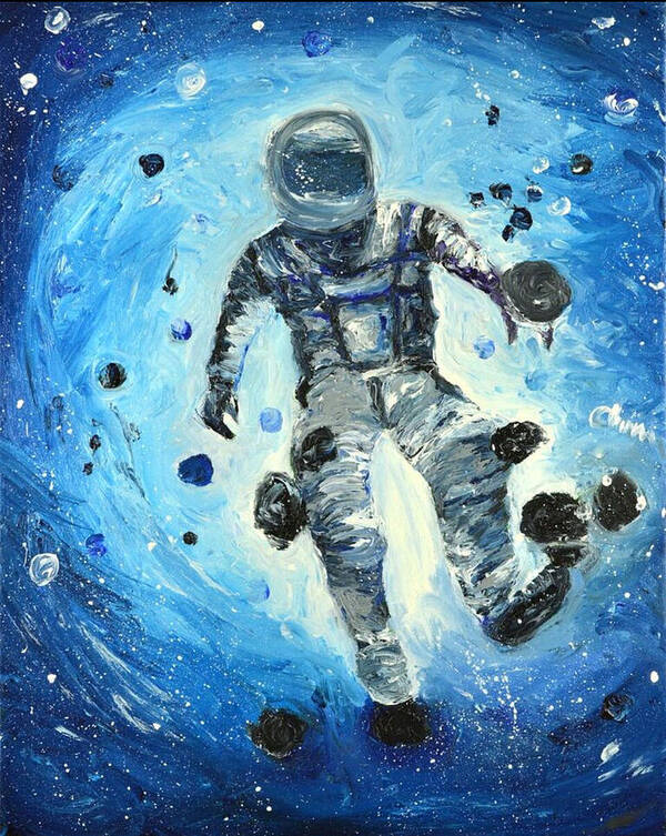 Spaceman Art Print featuring the painting Lone Ranger by Chiara Magni