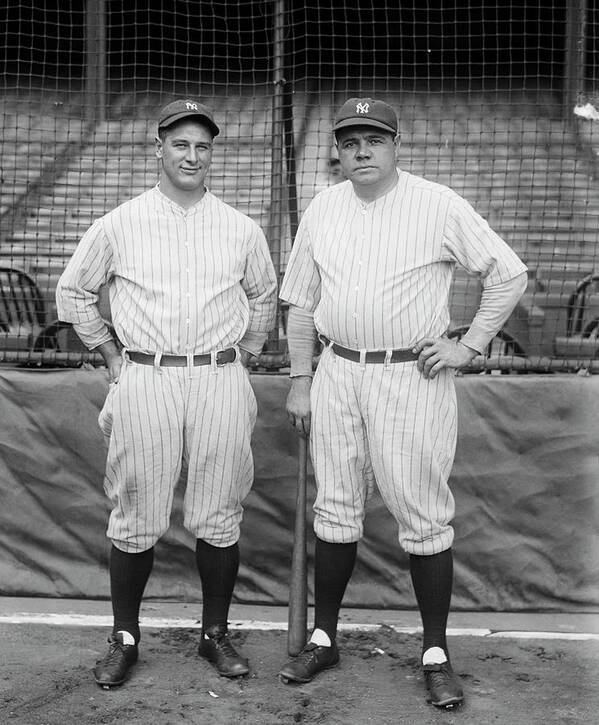 People Art Print featuring the photograph Lou Gehrig And Babe Ruth by Bettmann