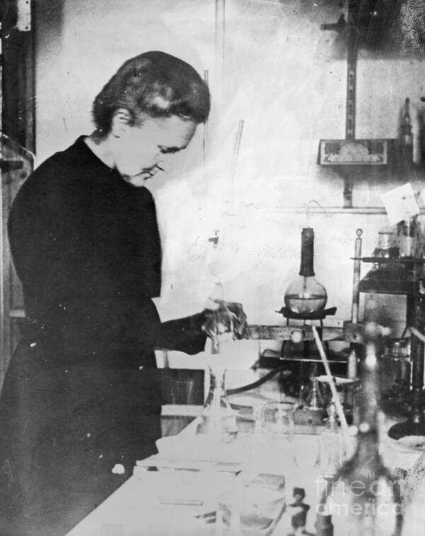 Working Art Print featuring the photograph Marie Curie At Work In Her Laboratory by Bettmann