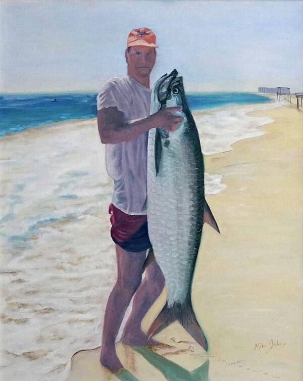 Tarpon Art Print featuring the painting Mark's Catch by Mike Jenkins