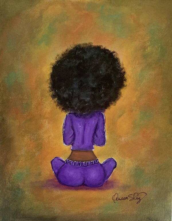 Illustration Young adult african in meditation, Black Art Paintings