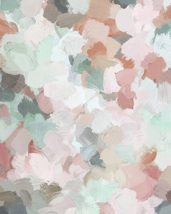 Blush Pink Art Print featuring the painting Minty Kisses by Rachel Elise