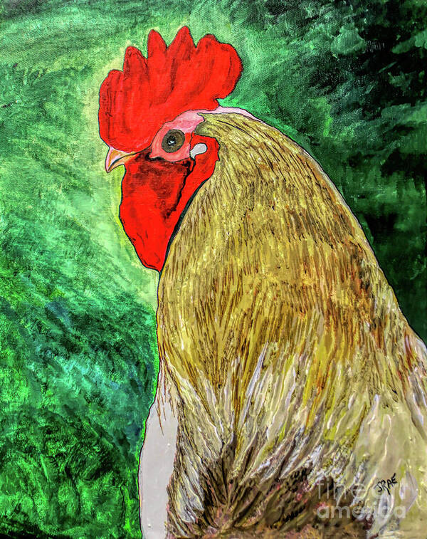 Cock Art Print featuring the painting Mister Big Guy by Janice Pariza