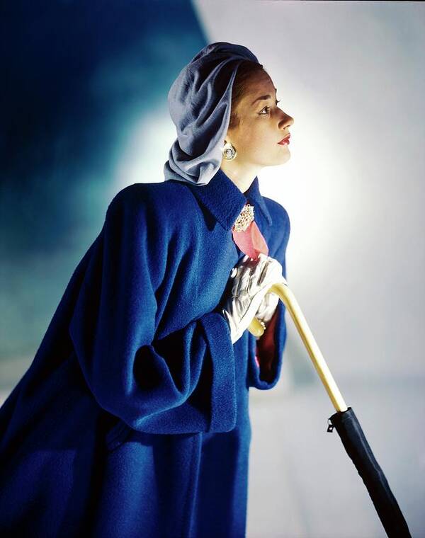 Fashion Art Print featuring the photograph Model In A Original Modes Coat by Horst P. Horst