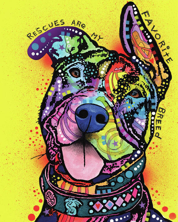 Pitbull Art Print featuring the mixed media My Favorite Breed by Dean Russo