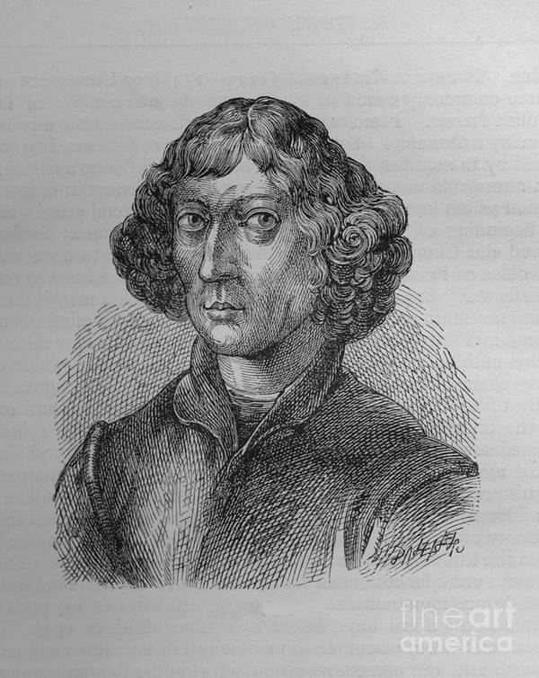 Engraving Art Print featuring the drawing Nicolaus Copernicus, Polish by Print Collector