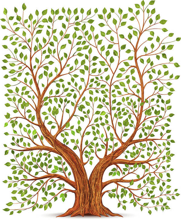 Art Art Print featuring the digital art Old Vintage Tree Illustration by Yayasya