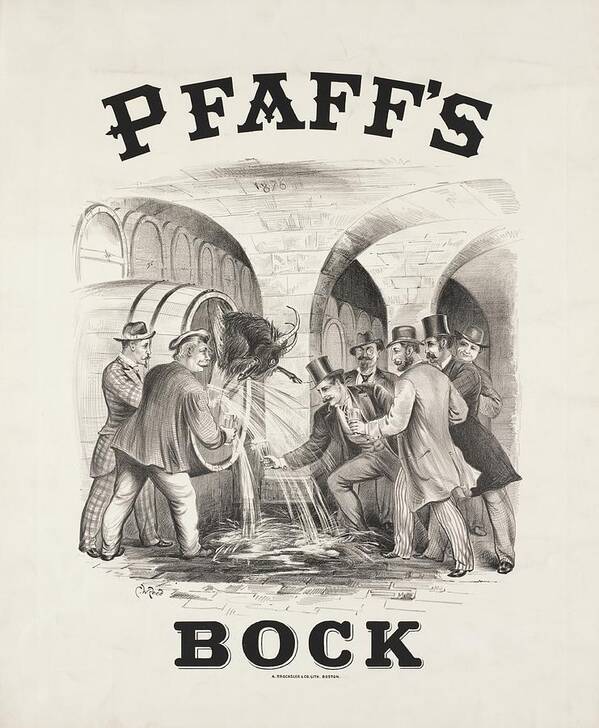 Pfaff's Art Print featuring the painting Pfaffs Bock by Charles Wellington Reed