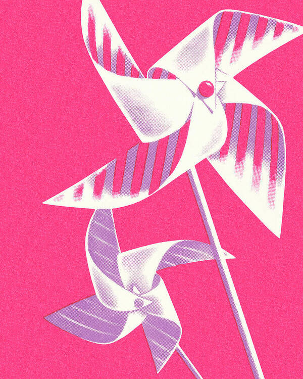 Blow Art Print featuring the drawing Pinwheels by CSA Images