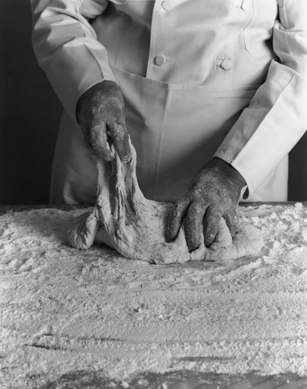 Kneading Art Print featuring the photograph Pizza Dough by American Stock Archive