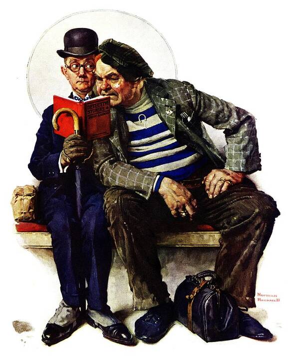 Books Art Print featuring the drawing plot Thickens by Norman Rockwell