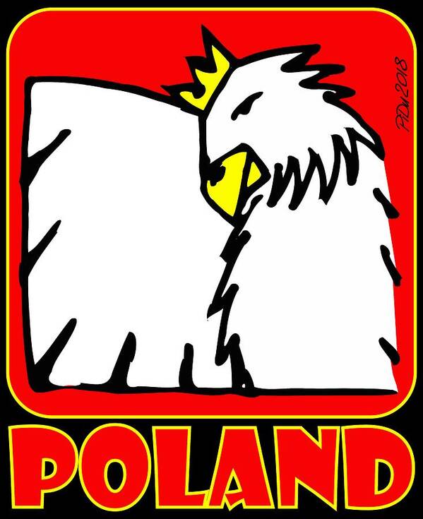 Poland Art Print featuring the digital art Poland Eagle by Piotr Dulski