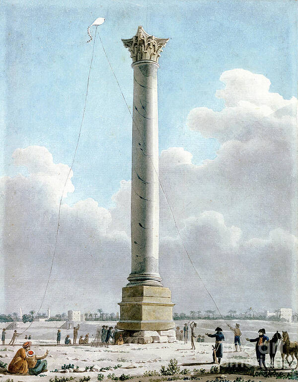 People Art Print featuring the drawing Pompeys Column, Alexandria 1798, 1798 by Print Collector