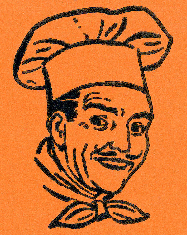 Accessories Art Print featuring the drawing Portrait of a Chef by CSA Images