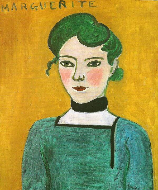 Matisse Art Print featuring the painting Henri Matisse - Portrait of Marguerite by Jon Baran
