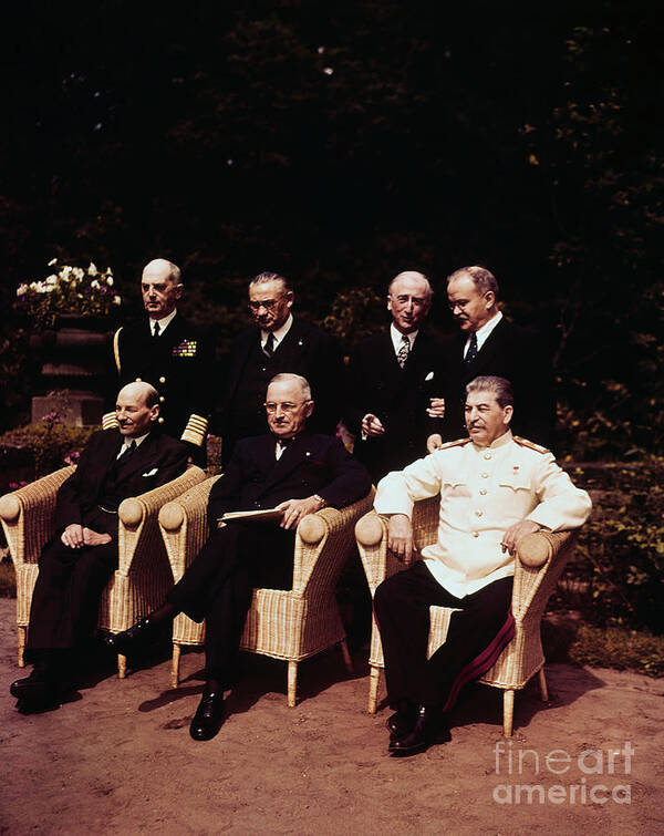 People Art Print featuring the photograph Potsdam Conference by Bettmann