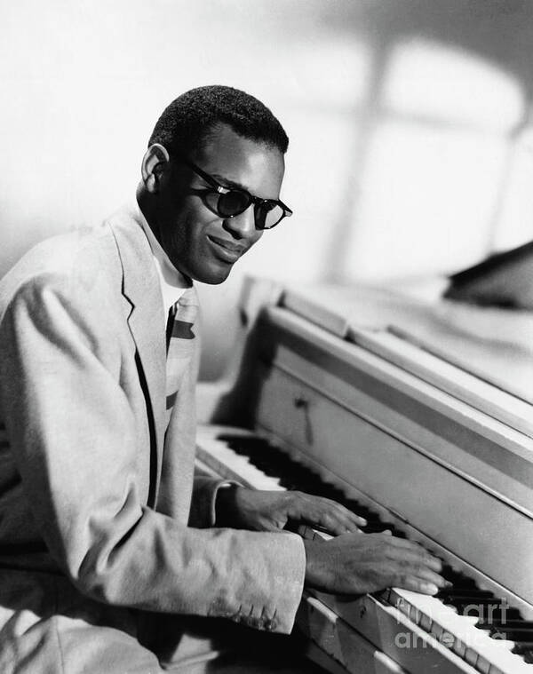 Piano Art Print featuring the photograph Ray Charles At Piano by Bettmann