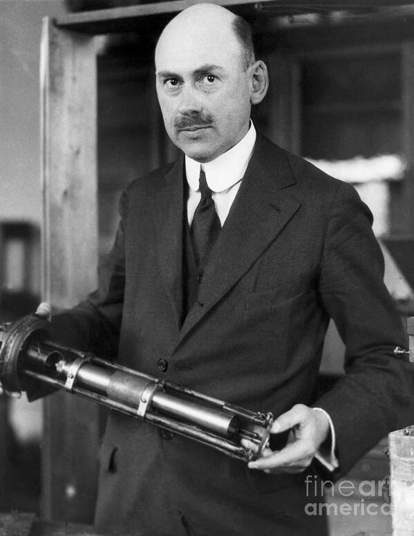 People Art Print featuring the photograph Robert H. Goddard With First Rocket by Bettmann