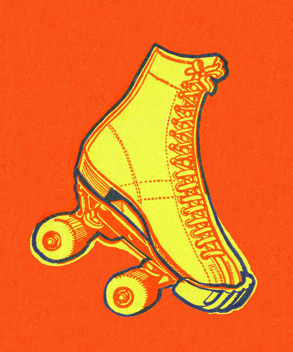 Boot Art Print featuring the drawing Roller Skate by CSA Images