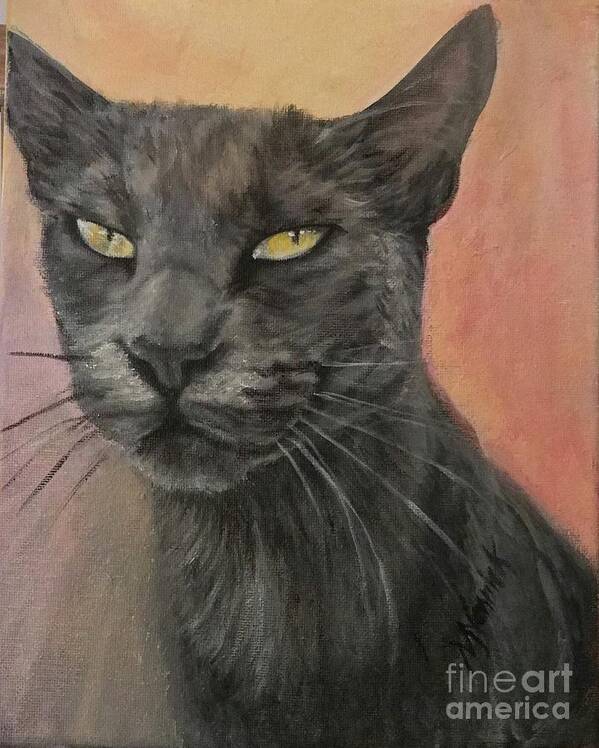 Cat Art Print featuring the painting Rusty by M J Venrick