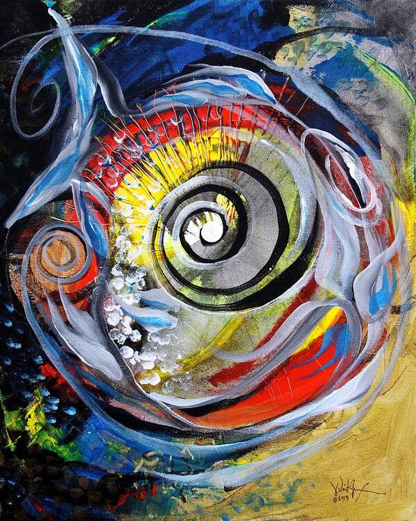 #catfish #cat #fish #art #fishart #artfish #salvador #dali #surrealism #salvadordali #scarpace #abstract #painting #fishing #catfishing #color Art Print featuring the painting Salvador Dali Catfish by J Vincent Scarpace