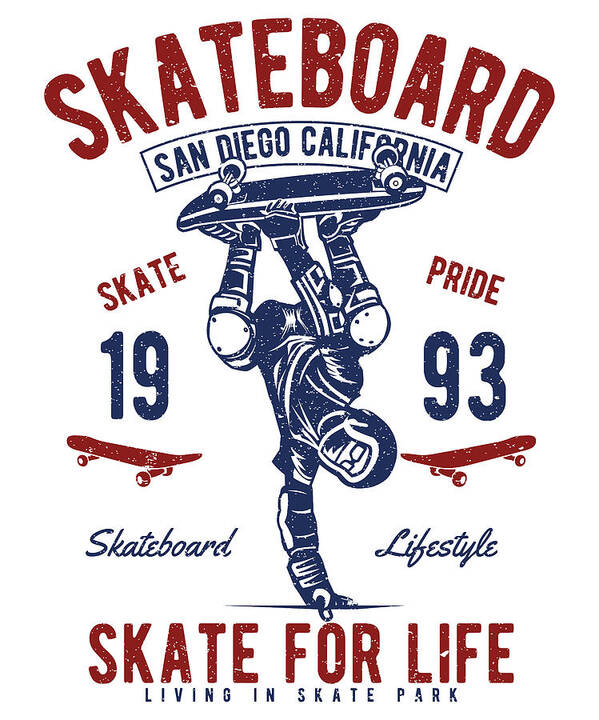 Skateboard Art Print featuring the digital art Skate For Life by Long Shot