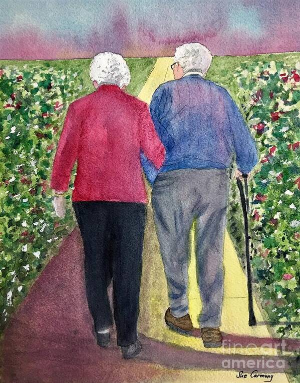 Elderly Art Print featuring the painting Soul Mates by Sue Carmony
