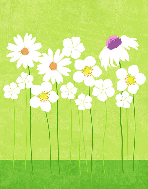Sparse Art Print featuring the digital art Spring Flowers by Don Bishop