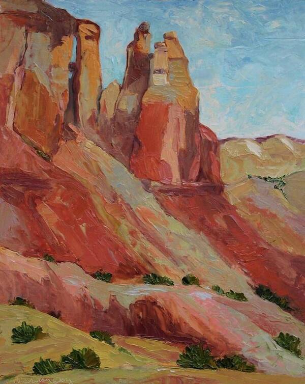 Landscape Art Print featuring the painting Vigilant Sentinels by Marian Berg