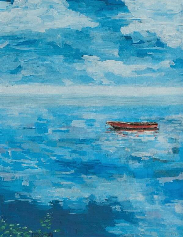 Boat Art Print featuring the painting Summer Float by Deborah Smith
