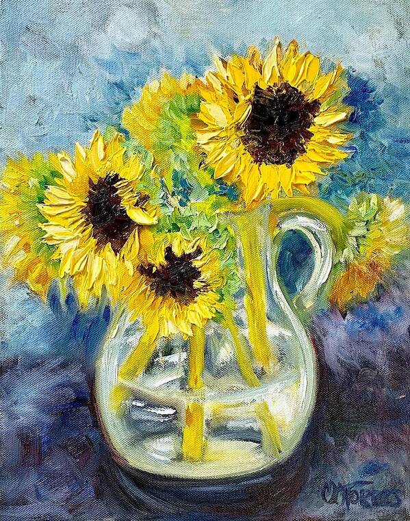 Melissa A. Torres Art Print featuring the painting Sunday Sunflowers by Melissa Torres