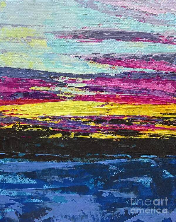 Michigan Art Print featuring the painting Sunset by Lisa Dionne