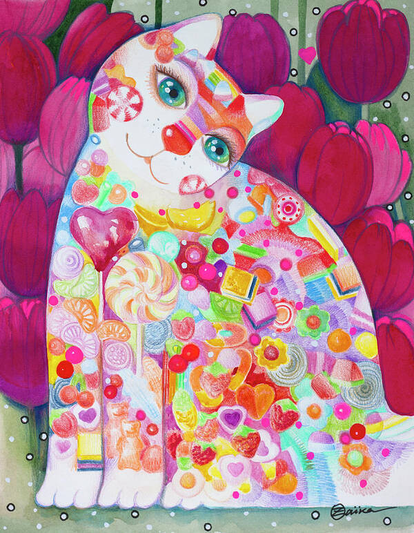 Sweet Art Print featuring the painting Sweet by Oxana Zaika