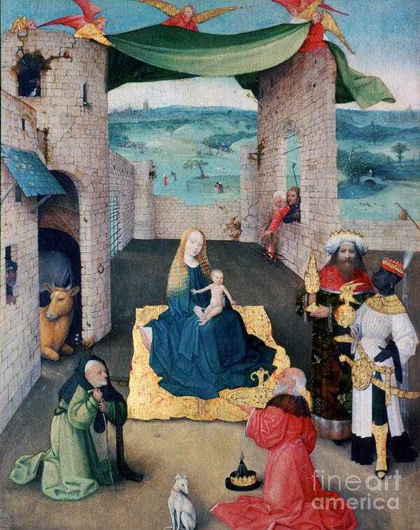 Canopy Art Print featuring the drawing The Adoration Of The Magi, C1490 by Print Collector