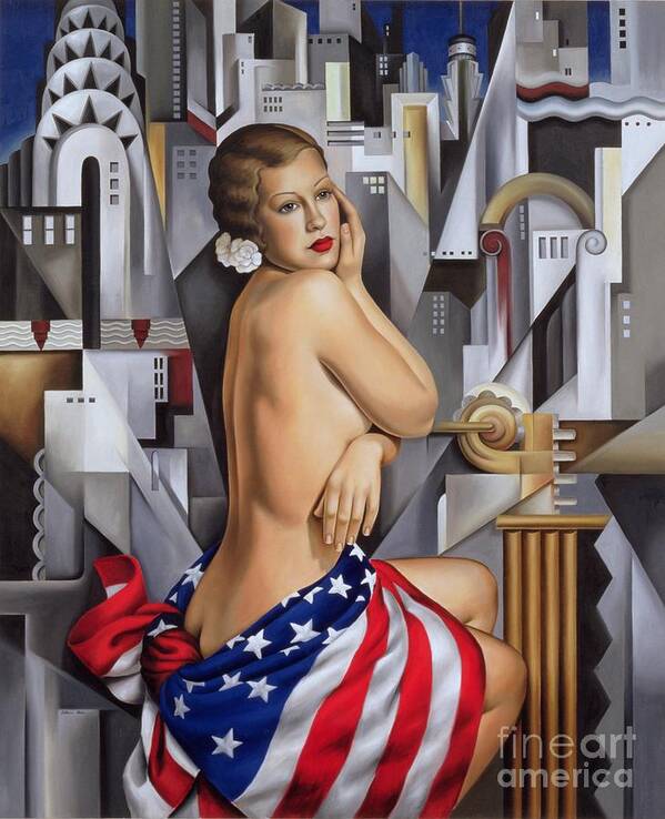 Flag Art Print featuring the painting The Beauty Of Her by Catherine Abel